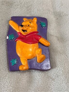 Vintage Winnie the Pooh Purple & Yellow Fridge Magnet  - Classic Character
